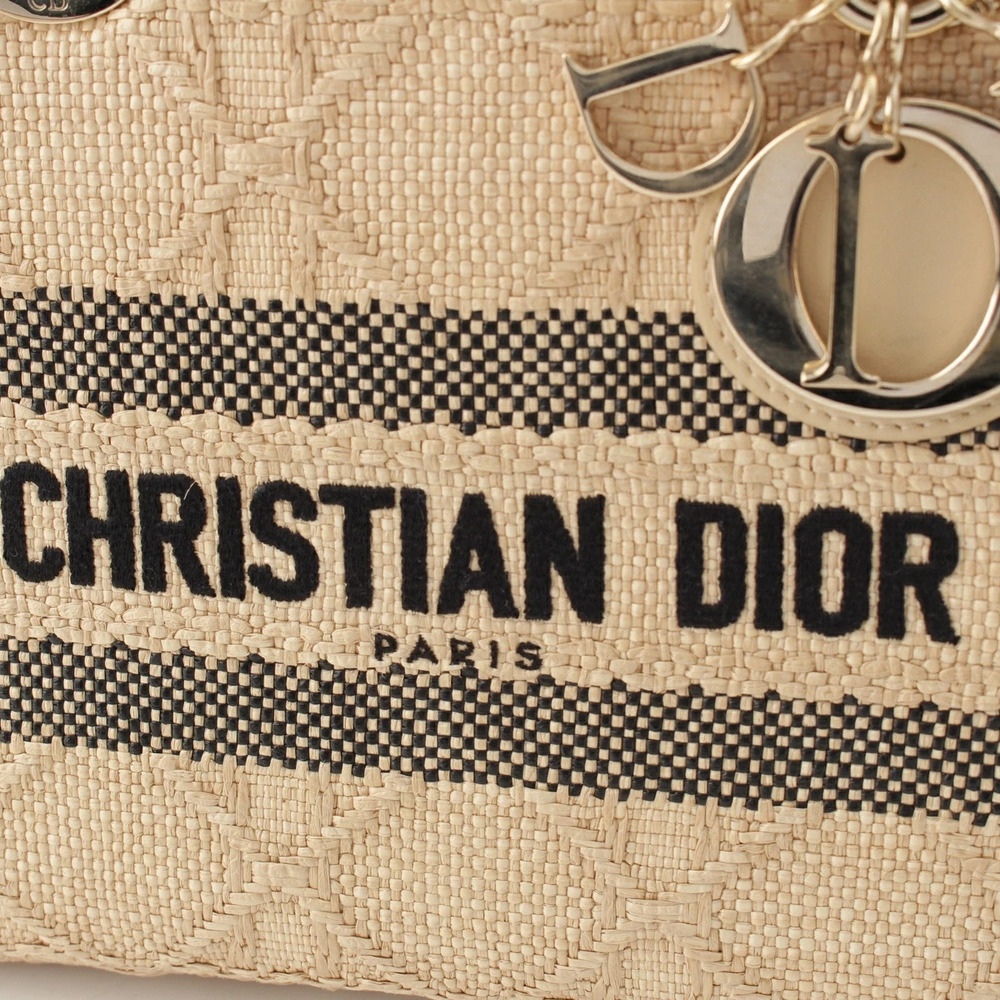 Christian Dior Lady Cannage Raffia Shoulder Handbag - Picture 7 of 8